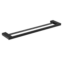 Doppio portasciugamani Bagno Doccia Organizzazione, portasciugamani spazzolato SUS 304 finitura acciaio inossidabile, accessorio bagno montato a parete, nero, lungo 40 cm