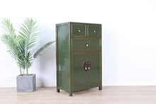 Yajutang credenza cassettiera cinese 3 cassetti 2 ante verde oliva