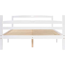 WGYDREAM Letto Struttura Letto Matrimoniale in Legno Massello con Rete A Doghe Base per Rete Solida Bianca per Ampio Spazio di Archiviazione per Adulti, 200x140 Cm