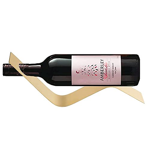 HERCHR Porta Bottiglie di Vino Porta Bottiglie da Vino Portabottiglie per Vino Singolo Porta Bottiglia di Vino in Acciaio Inossidabile 35 x 5 x 14,5 cm