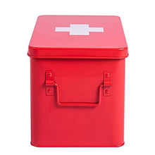 Scatola di Metallo per medicinali, Portaoggetti contenitori per Pronto Soccorso, Vassoio Rimovibile e scompartimenti Separati per Medicine, Strumenti Box Porta Medicine razioni 32x19x20cm - Rosso