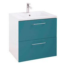 Homemania HOMRAN_5276 Mobile Bagno Happy da Parete, da Bagno, Blu, Bianco, Cromo, in Legno, Ceramica