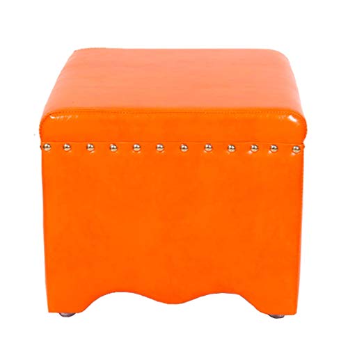 Jiangang-Ottomane Mobili per la casa e Giardino Sgabello Imbottito in Stile Europeo per Sgabello/Quadrato Sgabello per tavolino Soggiorno-Arancio Ottomani da Cucina