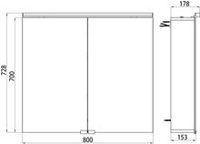 Emco asis - Armadietto con specchio luminoso Pure 800 mm, 2 ante, LED neutro, 4000 K, colore: Bianco