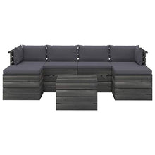 FAMIROSA Set Divani da Giardino su Pallet 7 pz con Cuscini Massello Pino-1971