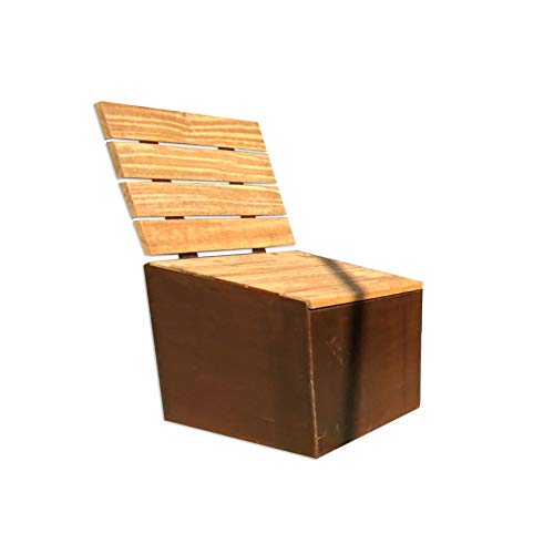 Panchina da giardino in acciaio Cortenstein, larghezza 50 cm, con schienale