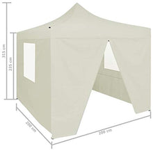 Tidyard Gazebo Professionale Pieghevole con 4 Pareti, Gazebo da Esterno, Tenda da Festa 2x2m Acciaio Crema