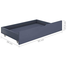 Wealthgirl - Cassetto portaoggetti in legno con 4 ruote per camera da letto, organizer in legno, consigliato per letto matrimoniale e king size, confezione da 2 (grigio chiaro)