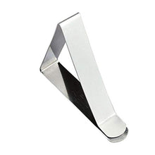 TIANOR 12 Pezzi Acciaio Inox Tovaglia Clip- 55 mm Grande Bocca Morsetto Regolabile- Fermatovaglia Tavolo Panno Copertura Pinza per Il Fissaggio della tovaglia, Argento