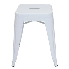 Set 4X sgabelli poggiapiedi bistrot Design Industriale HWC-A73 Metallo Verniciato Bianco