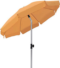 MVPower Ombrellone da Spiaggia, Ø 200 cm Ombrellone Rotondo UV UPF 50+, Ombrellone Inclinabile, Per Il Giardino Esterno Della Spiaggia Balcone, 200 g /m², Arancia