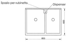 MONTEGRAPPA Mobile Lavatoio 80x60x85cm 2 Ante 2 Vasche ASSE in Legno Marella Bianco