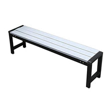Panchina per terrazza da giardino sedia da parco per esterni, panca per il tempo libero da cortile con telaio in ferro da 2-3 posti, panca da tavolo in legno massello anticorrosione senza braccioli