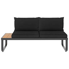 Goliraya 4 pz Set Divano da Giardino Angolare in Alluminio e WPC con Tavolino,Divano con Penisole,Salotto da Giardino,Divano Angoalre,Divano da Esterno,Divano Modulare da Esterno