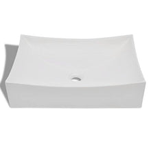 Roderick Lavabo bagno ceramica ceramica lavabo arte bianco lucido lavandino lavandino foro di scarico (¦μ): 4,5 cm