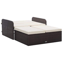 SKM Set Divani da Giardino 2 pz con Cuscini in Polyrattan Marrone (29kg)