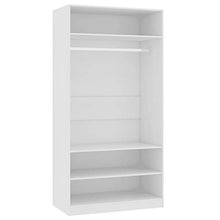 Cikonielf Armadio Aperto Camera da Letto con 3 Piccoli Scomparti 1 Ampio Scomparto con Asta per Appendere i Vestiti 100 x 50 x 200 cm Bianco