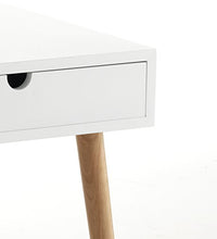 Wink design,Stensele, Tavolini / Comodino 1 Cassetto, Mdf, Bianco, 40 x 40 x 50 cm
