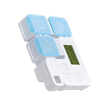Healifty Portapillole portatile 3 scomparti Portapillole con promemoria di allarme Portapillole da viaggio portatile Portapillole con timer digitale senza batteria (azzurro)