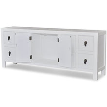 Armadietto Basso Stile Asiatico Armadietto TV con 8 cassetti e 2 Ante Altezza delle Gambe: 8 cm Cassettiere