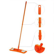SSAYY Mop Nuovo Minifibre Allungabile Mop Cleaner Sweeper Pavimento in Piastrelle in Laminato di Legno Wet Dry - Orange