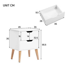 Q-HL Comodino Set di 2 Comodini per Mobili da Comodino Comodini per La Camera da Letto Soggiorno con 2 Cassetti 45 * 35 * 56,5 Cm - Bianco