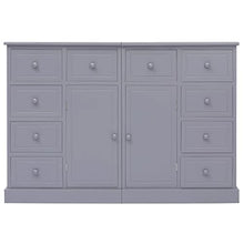 vidaXL Credenza con 10 Cassetti e Scomparti con Ante Elegante Robusta Cassettiera Armadietto Mobile Grigia 113x30x79 cm in Legno e MDF