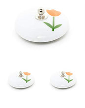 Abc_bagno Tappo Lavabo in Porcellana Decorato Tulipani 3 Pezzi