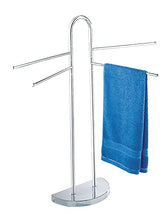 WENKO Piantana portasalviette Cosenza - 4 bracci mobili, piedistallo semicircolare, Acciaio, 33 x 93.5 x 48 cm, Cromo