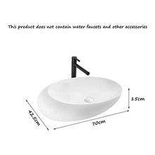 Yxx max -Lavabo Bagno del dispersore del Bacino di vanità controsoffitto Guardaroba Ciotola Vaso di Ceramica Ovale Household Art Bacino (Senza Rubinetto) -70x42.5x15cm Lavandino del lavabo