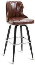 Yxsd Bar Stool 360 ° Girevole Schienale, Cuoio dell'unità di Elaborazione Esterni, poggiapiedi, Sedie industriali for la Prima Colazione, Contatore, Cucina e casa (Color : Brown)