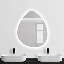 Specchio da bagno touch screen a LED specchio luminoso specchio da bagno a parete specchio irregolare supporta la personalizzazione, luce tricolore + oscuramento continuo + disappannamento + specchi