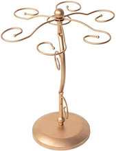 Supporto per bicchiere da vino da appoggio in metallo argentato da appoggio in metallo argentato elegante artistico a 6 ganci Stand per calici Sistema di essiccazione ad aria Albero Display-Tono rame