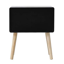 YJIIJY Comodino con 2 Cassetti, Armadietto Notte Cassettiera Realizzato in MDF, tavolino d'appoggio, Tavolino per Divano, Organizer per Camera da Letto Bagno (Nero e Bianco)