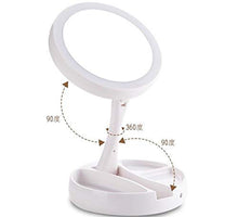 UYZ Specchio per Trucco a LED Specchio per Trucco a Doppia Faccia con Luce di riempimento Pieghevole Specchio Portatile da 10 Volte