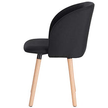 WOLTU BH120sz-6 Set di 6 Sedie da Cucina con Schienale Poltroncina Moderna in Tessuto di Lino Nero