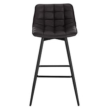 WOLTU BH249an-2 Sgabelli da Bar Stile Industriale Alta Sedia da Cucina in Ecopelle Antracite Gambe in Metallo 2 Pezzi