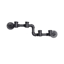 LHQ-HQ Muro Vino Rack Metal Shelf Vino Hanging Bottiglie di Vino Organizzatore, Can Contiene 4 Bottiglie, Nero, L58cm