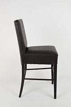 t m c s Tommychairs - Set 2 sgabelli bassi modello Luisa per cucina e bar, struttura in legno di faggio color Wengé, Seduta e Schienale Imbottiti e Rivestiti in pelle artificiale marrone