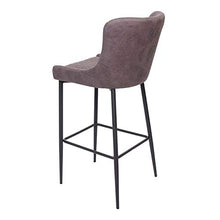 Sgabello Vintage con poggiapiedi HWC-H79 Metallo Tessuto Grigio Scuro