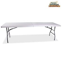 BAKAJI Tavolo Pieghevole in Resina 244x76x72cm HDPE Struttura in Metallo Rinforzato Richiudibile a Valigetta con Maniglia, Arredo Giardino, Casa, Camper, Campeggio, PIC-NIC (244x76x72cm)