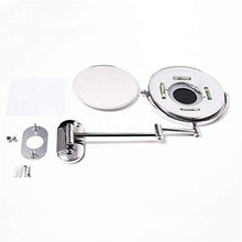 JJZI-L Bagno Specchio Rotondo, Metallo Illuminate Uomini Specchio da rasatura Piccolo Appartamento Fold Specchio di Bellezza Multifunzione Dressing Specchio