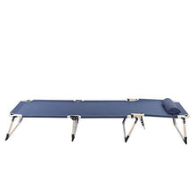 Lettino Pieghevole,Sdraio Pieghevole Alta,Lettino Prendisole con Poggiatesta Rimovibile,Struttura in Alluminio Antiruggine,Superficie in Fibra Sintetica,Max Portata 150 kg,192 x 62 x 30cm (blu)