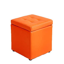 Unknow Sgabello Contenitore per Adulti, Sgabello per Cambio Scarpe, Sgabello Contenitore retrò 30Cm Fashion Squat Sgabello Contenitore 35Cm Sgabello Piccolo Laterale, Arancione