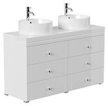 Mobile bagno a terra Memoria Classic bianco lucido con lavabi appoggiati