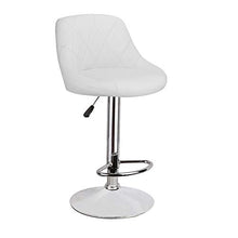 Set di 2 sgabelli per sala da pranzo in similpelle, altezza regolabile, ristorante/bar / girevole, colore: bianco