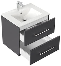 Set di mobili da bagno Firenze 60 (4 parti/C) antracite e armadio a specchio