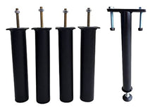 Générique - Set di 5 piedi per letto da 20 cm (con supporto centrale fissaggio senza forature) – Diametro Ø 40 mm – Nero – Rotondo