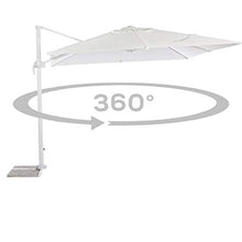 Stilè Ombrellone Decentrato da Giardino in Alluminio 3x4m Bianco Base Decentrata Telo Poliestere e Rotazione 360°