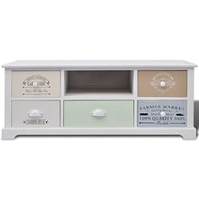 vidaXL Mobile Porta TV Stile Francese 5 Cassetti Legno Paulownia Stand Media